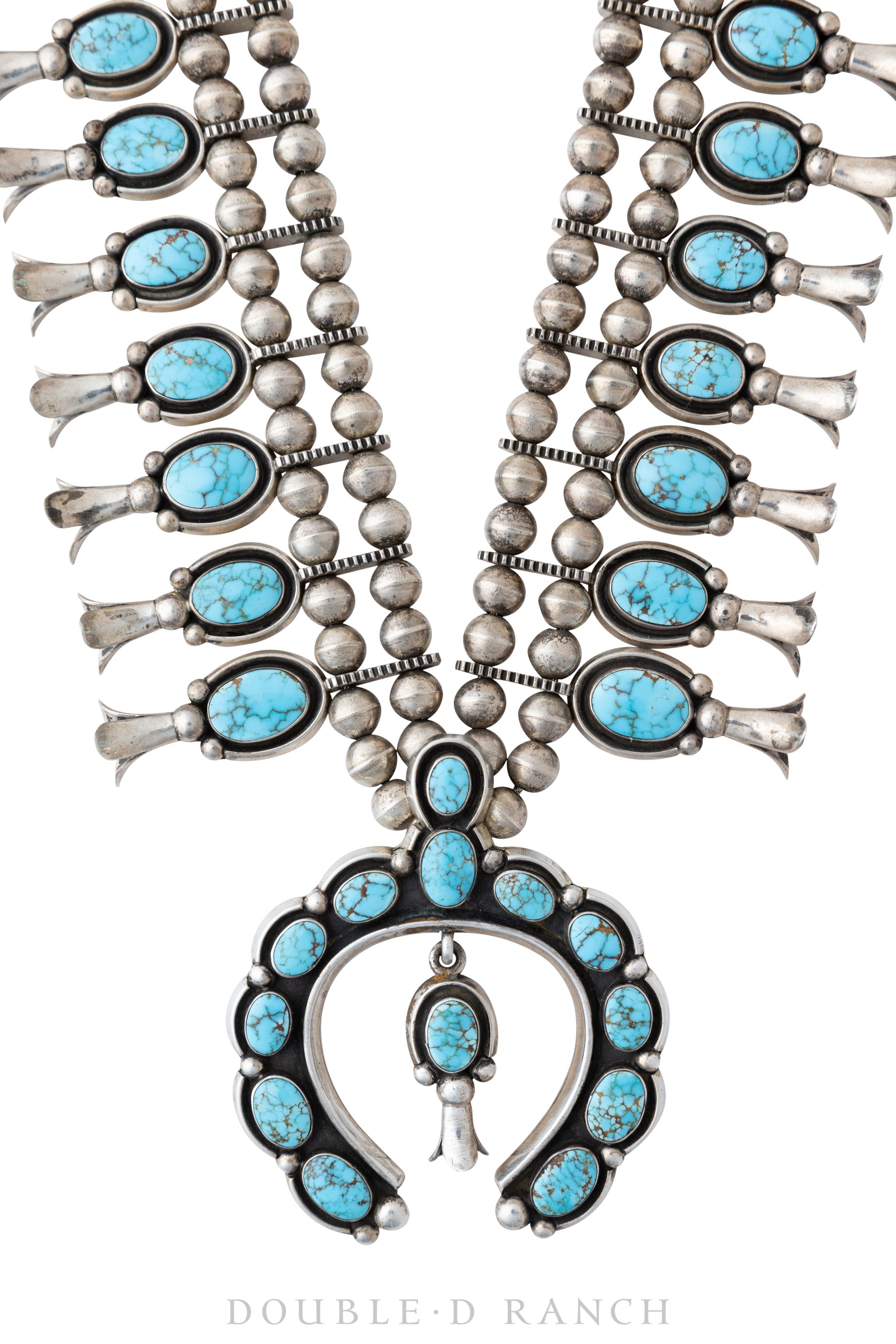 Necklace, Squash Blossom, Turquoise, Matching Earrings, Hallmark, Vint