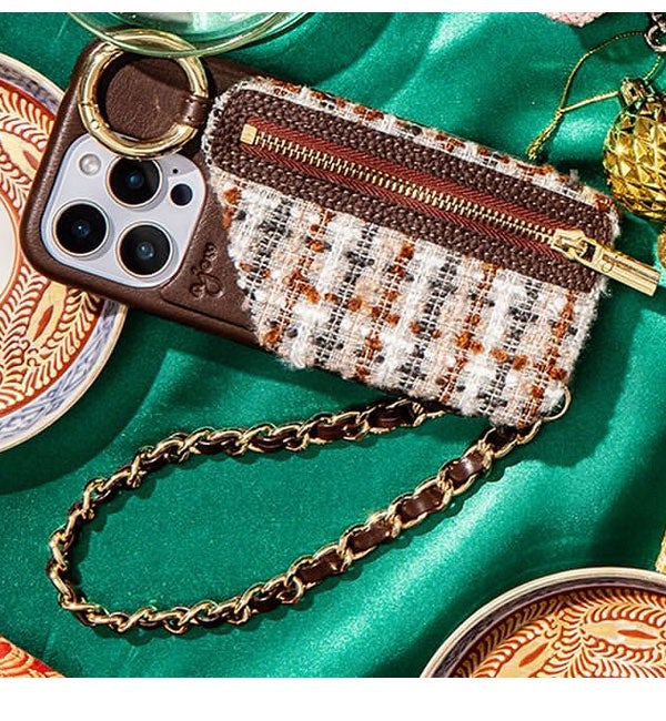 iPhone対応】 エジュー ajew tweed cadenas zipphone case 2月中旬