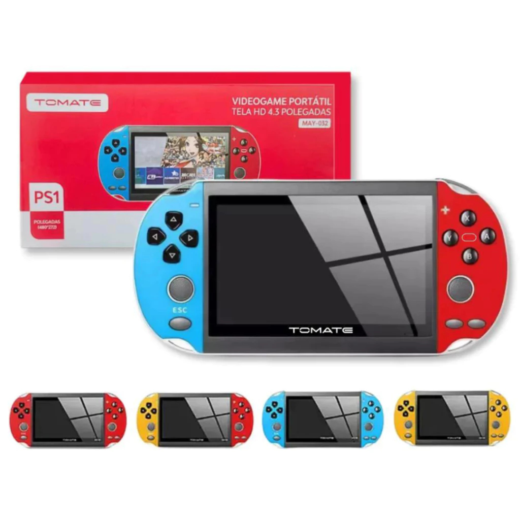 Video Game Portátil Tomate Tela HD 4.3 Ps1 64GB MAY-032 | Shopee