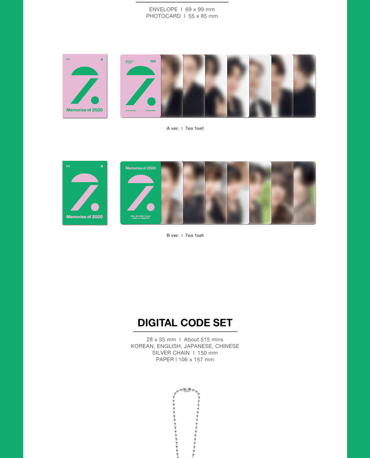 BTS FESTA](DIGITAL CODE) BTS - MEMORIES OF 2020 (30th Jun.2025