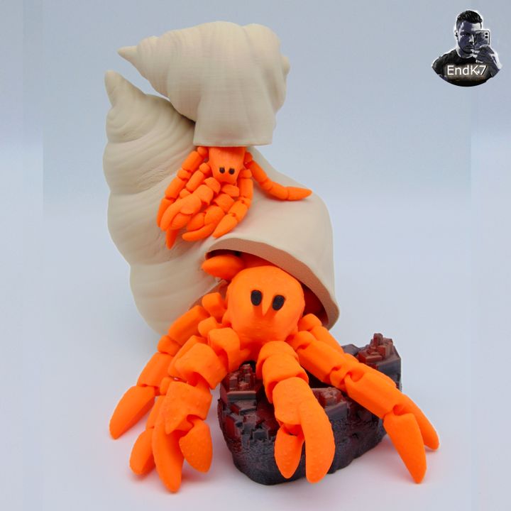 3D Printable Articulated Hermit Crab - no supports by EndK7