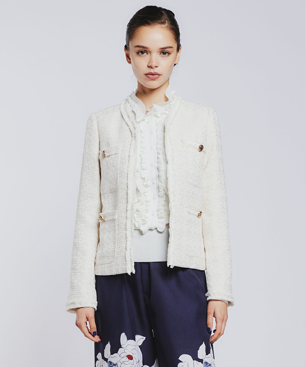 Sov. / ツイードノーカラージャケット OUTERS Night STORE | ダブル