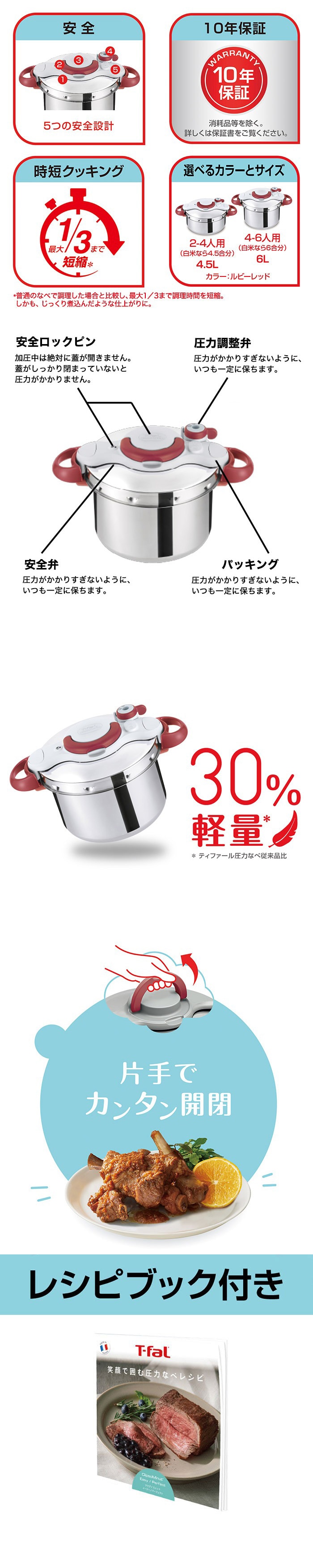 dショッピング |（送料無料）ティファール T-fal 圧力鍋 クリプソ