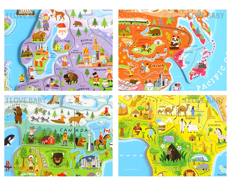 dショッピング |Janod ジャノー マグネット・ワールドマップ・パズル