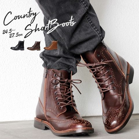 dショッピング |GOD&BLESS ウィングチップ ブーツ メンズ カントリー