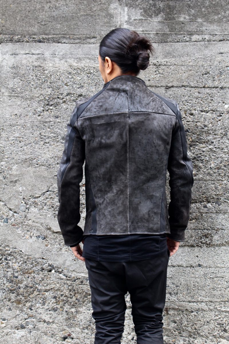 11613V-41153. 18SS. Horse Butt Leather No Collar Zip/F Moto Spiral