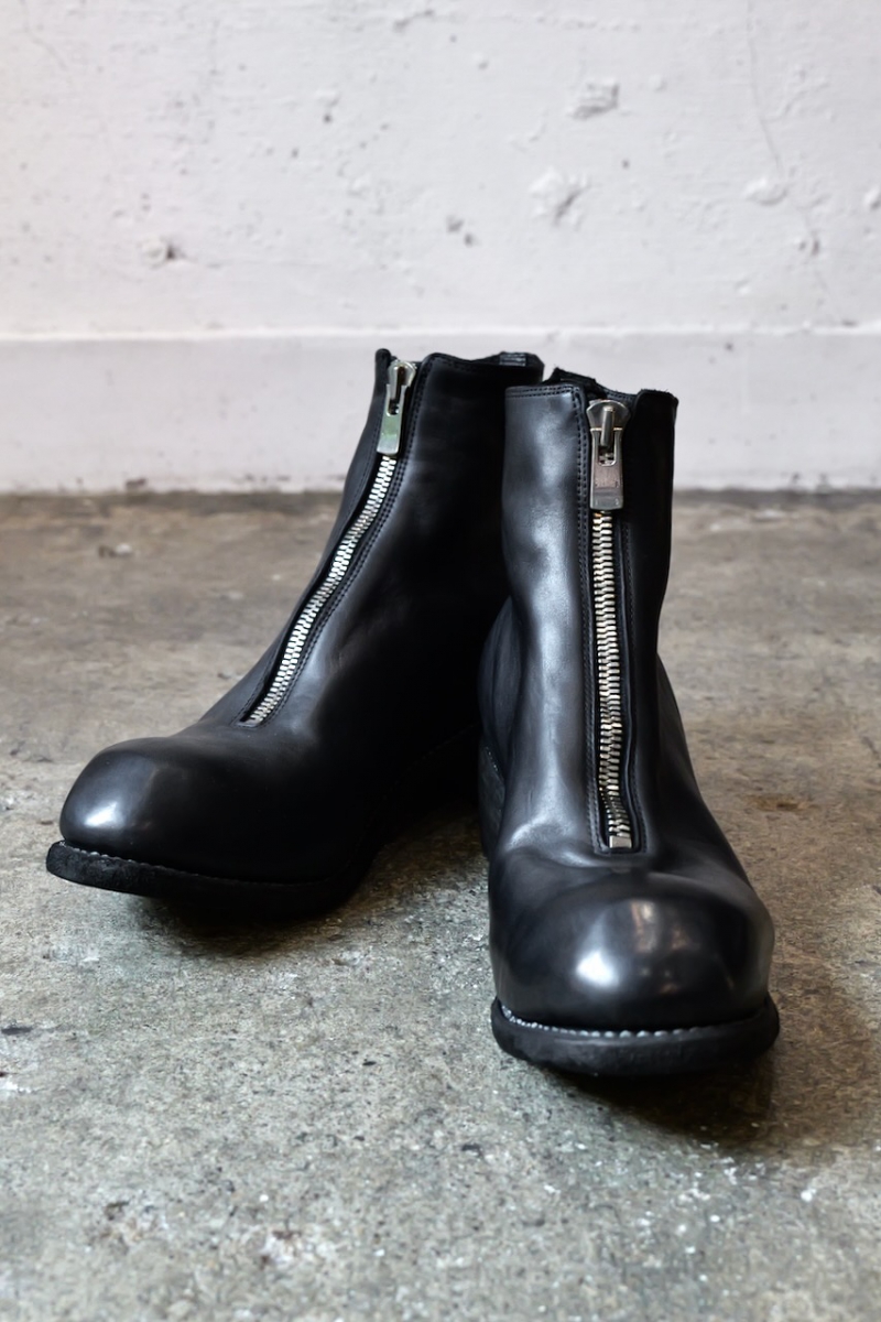 No PL1. Front Zip Boots Horse Full Grain. BLKT(Black). GUIDI