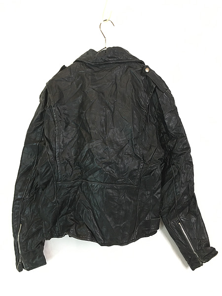 古着 70s USA製 BROOKS 本革 レザー ダブル ライダース ジャケット 40