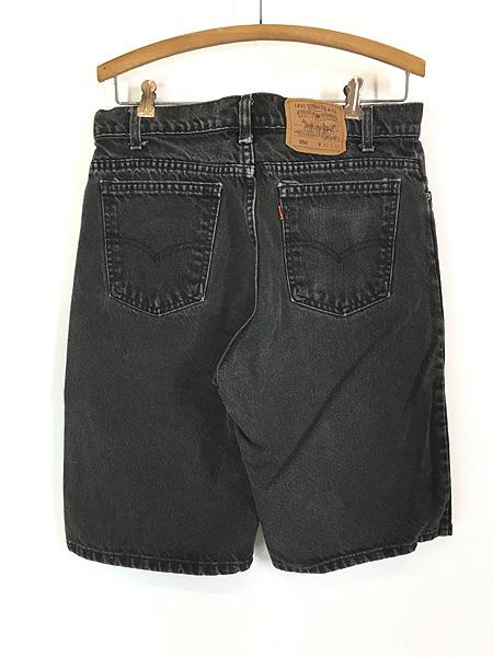 古着 90s USA製 Levi's 550 「00 レングス」 ブラック デニム ショーツ