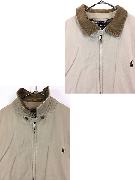 古着 Polo Ralph Lauren 襟 コーデュロイ 裏地 チェック コットン