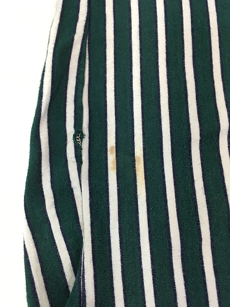 古着 90s USA製 GUESS 刺しゅう ストライプ 長袖 Tシャツ ロンT XL