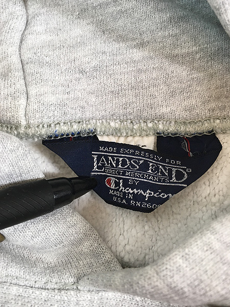 古着 80s USA製 LANDS' END × Champion Reverse Weave 目なし リバース