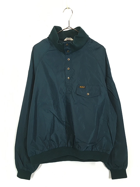 古着 80s Eddie Bauer ハーフボタン プルオーバー ハイネック ナイロン