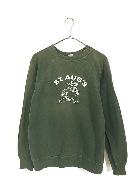 古着 70s Velva Sheen 「ST.AUG'S」 ブルドッグ オールド スウェット