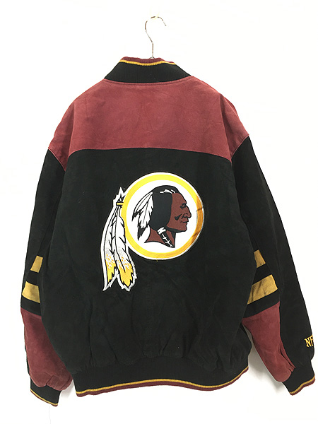 古着 NFL Washington Redskins レッドスキンズ 本革 オール スエード