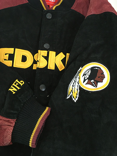 古着 NFL Washington Redskins レッドスキンズ 本革 オール スエード