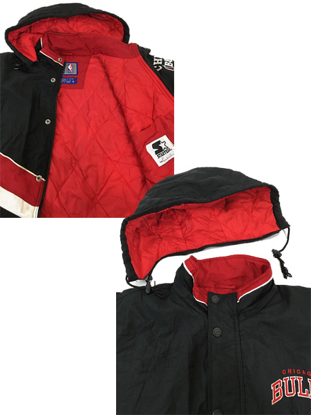 古着 90s STARTER NBA Chicago BULLS ブルズ 2way パデット ナイロン