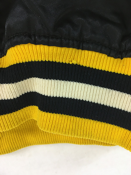 古着 80s USA製 STARTER NHL Boston Bruins ブルーインズ 光沢 サテン