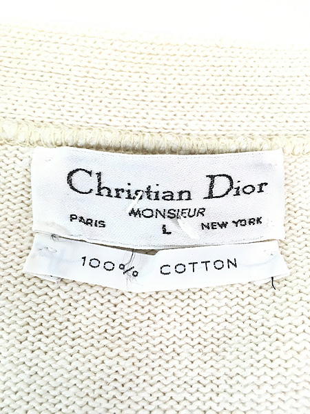 古着 90s USA製 Christian Dior マルチ ボーダー パターン コットン