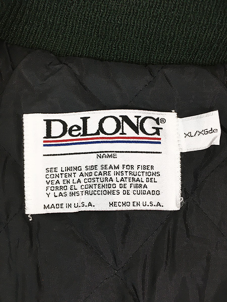 古着 80s USA製 DeLONG 無地 ソリッド ビニール レザー ウール