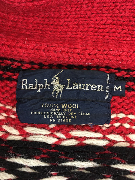 古着 90s Ralph Lauren ネイティブ チマヨ ヘビー ウール ハンド