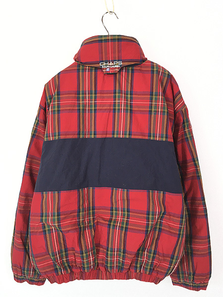 古着 90s CHAPS Ralph Lauren チェック × プレーン 2way パデット
