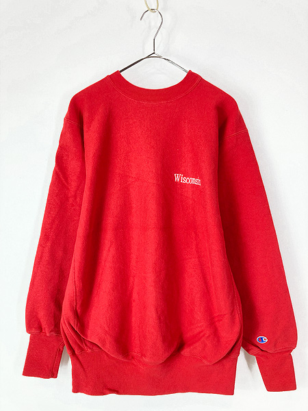 古着 90s USA製 Champion Reverse Weave 「WISCONSIN」 刺しゅう