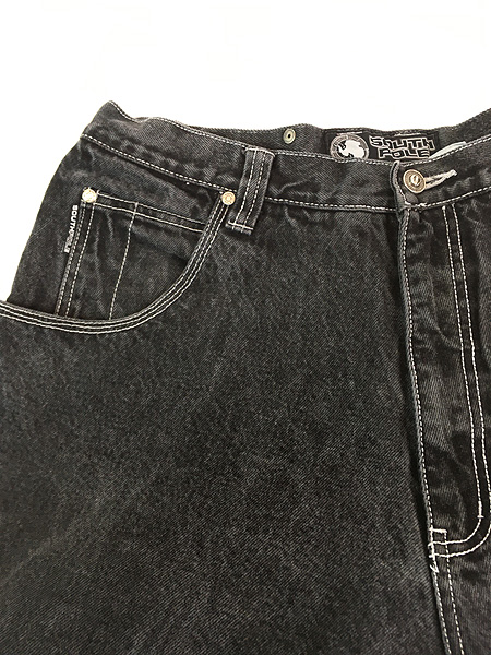 古着 90s SOUTH POLE 極太 バギー ブラック デニム パンツ ジーンズ
