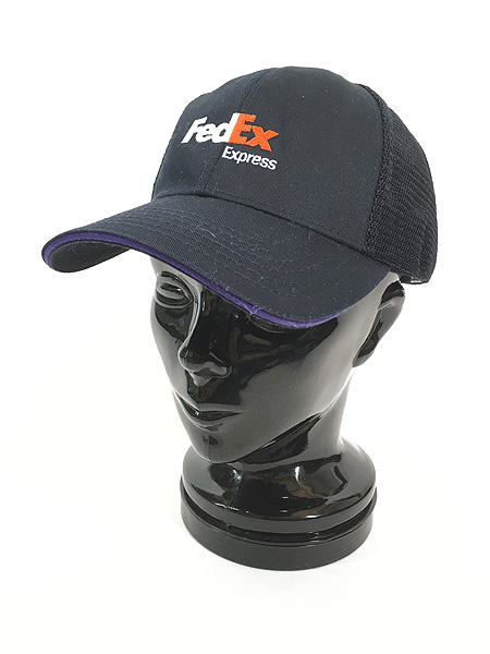 雑貨 古着 90s FedEx フェデックス 企業 ロゴ 刺しゅう メッシュ