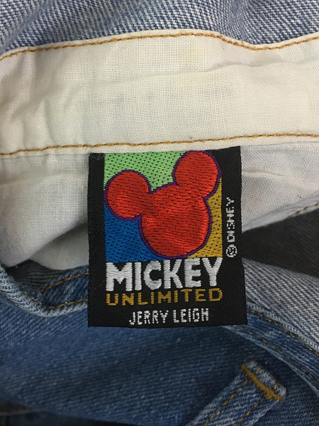 古着 90s Disney ミッキー ミニー 刺しゅう デニム オーバーオール