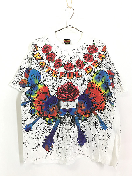 古着 90s USA製 Grateful Dead 豪華 スカル ローズ デッドヘッド