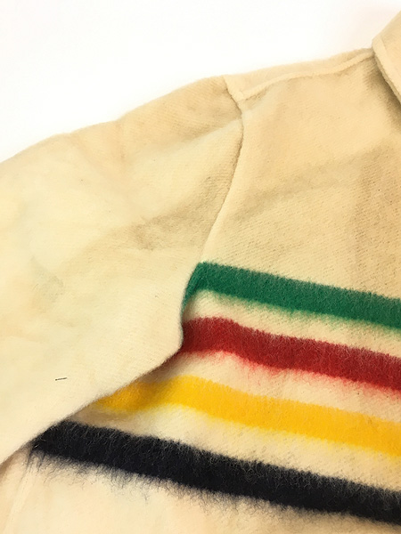 古着 60-70s Canada製 Hudson's Bay マルチ ボーダー ウール