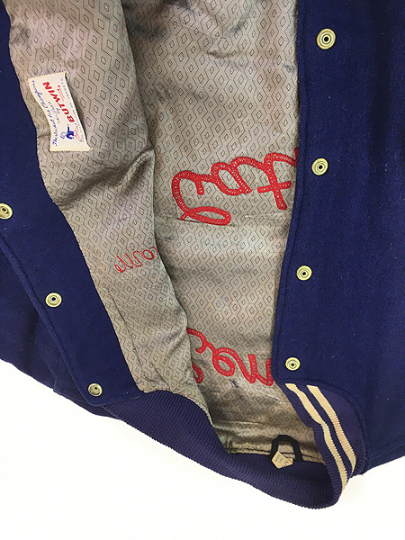 古着 60s BUTWIN 豪華 チェーン ステッチ メルトン ウール スタジアム