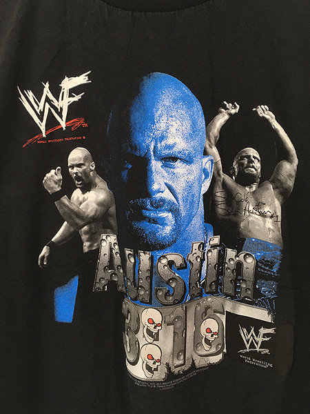 古着 90s USA製 WWF Stone Cold Austin 3:16 スカル フォト レスリング