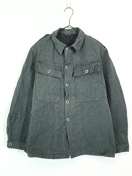 古着 60s スイス軍 ミリタリー グリーン デニム ワーク ジャケット