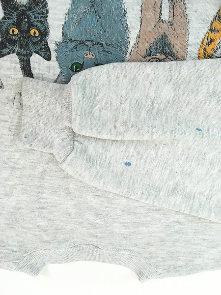 古着 80s USA製 猫 ネコちゃん アニマル アート ペンキ 両面