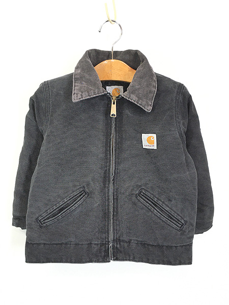 キッズ 古着 80s Carhartt キルティング ライナー ブラック ダック
