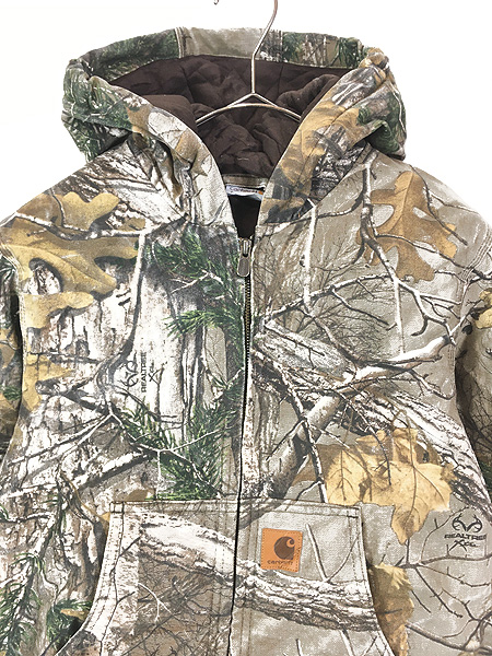 キッズ 古着 Carhartt リアルツリー カモ 迷彩 ダック ワーク