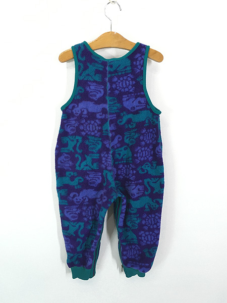 キッズ 古着 93s USA製 Patagonia 動物 生き物 総柄 フリース