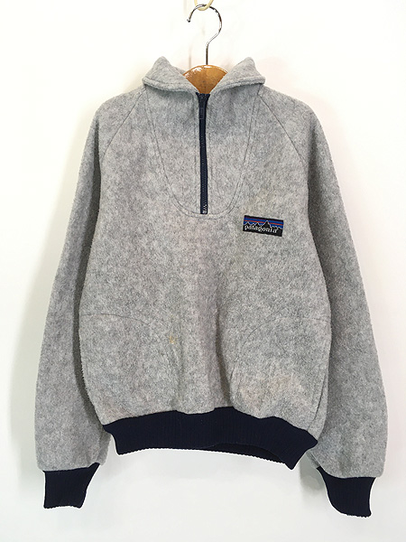 キッズ 古着 80s 初期 Patagonia 「デカタグ」 ハーフジップ フリース