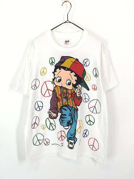 レディース 古着 90s BETTY BOOP ベティ ブープ マルチ ピースマーク