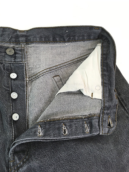 古着 80s USA製 Levi's 501-0658 Care入り 先染め ブラック デニム