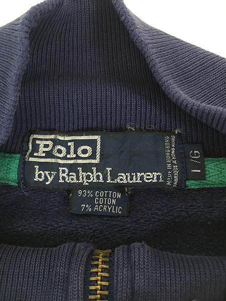 古着 90s Polo Ralph Lauren 「RL-93」 刺しゅう ハーフジップ