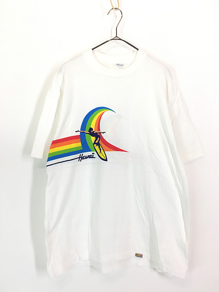 古着 80s USA製 Crazy Shirts Hawaii サーフィン アート Tシャツ XL