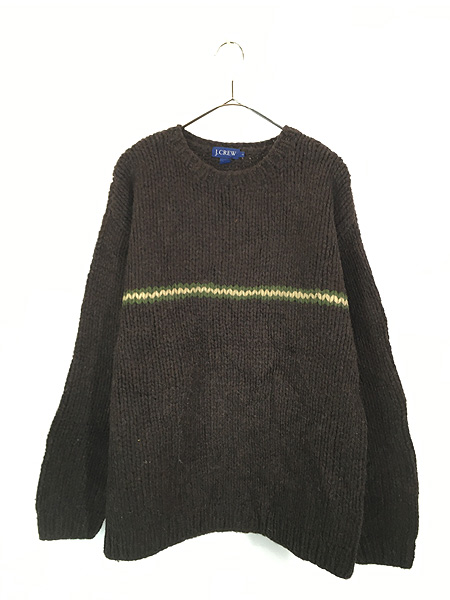 古着 90s J Crew 2カラー ボーダー ヘビー ローゲージ ウール ニット