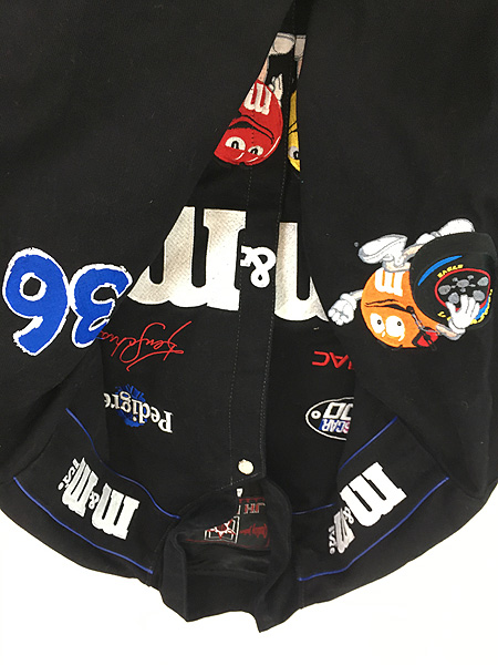 古着 00s USA製 「m&m's」 企業 刺しゅう レーシング ジャケット XL