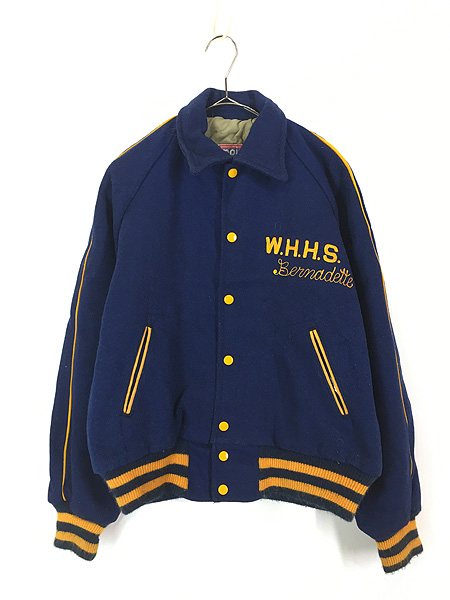 古着 70s EMPIRE 豪華 チェーン ステッチ パデッド 襟付き メルトン