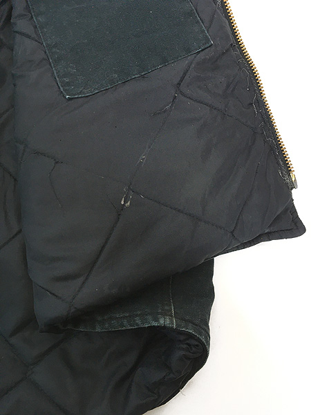古着 90s USA製 Carhartt ブラック ダック 首リブ パデット ベスト 4XL