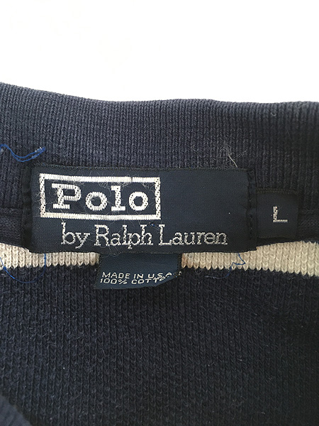 古着 90s USA製 Polo Ralph Lauren マルチ ボーダー コットン ニット