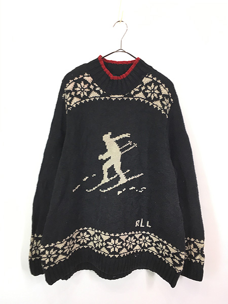 古着 90s LAUREN Ralph Lauren スキー ノルディック柄 ハイネック